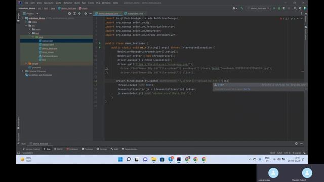 Online demo class for Java with Selenium смотреть онлайн