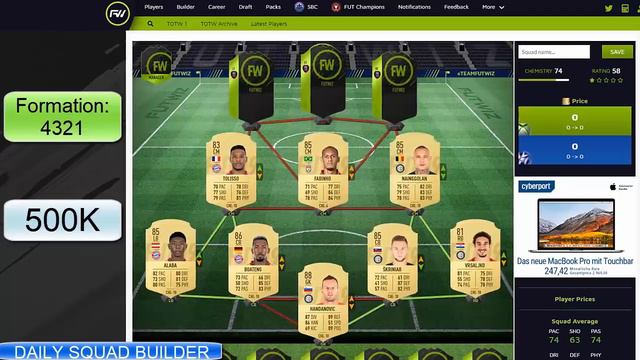 FIFA 19 7 SQUAD BUILDER 50K 100K 250K 500K 1000K 1500K 2000K SQUAD BUILDER смотреть онлайн