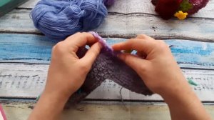 тапочки "Пушистики" спицами для ребенка 2-3 лет.