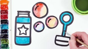 Рисуем и раскашиваем мыльные пузыри!\\ Рисование для девочек! Давайте рисовать  вместе!