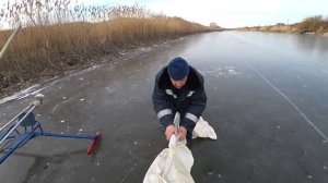 Самодельный БУЕР, неудачные испытания, собака на льду :)