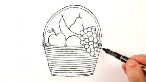 Как нарисовать корзину с фруктами