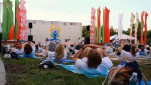 Celebrations of 9th International Day of Yoga at iconic Victory Park, Minsk.