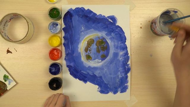 Рисуем космос гуашью смотреть онлайн