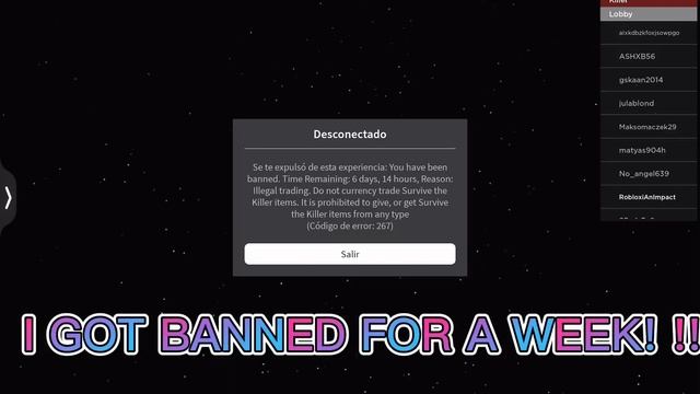 ROBLOX BANNED ME FROM SURVIVE THE KILLER!! | HELP!!! STK смотреть онлайн