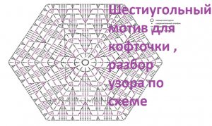 Шестиугольный мотив по схеме крючком