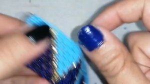 collar de chaquira cascada diagonal azul ???❤️