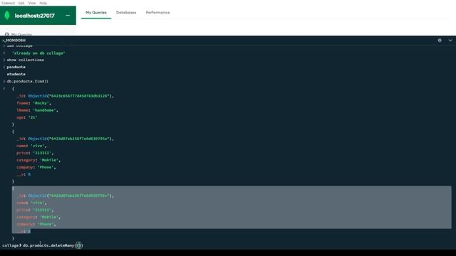 deleteMany || deleteMany data in database using mongosh || mongodb смотреть онлайн