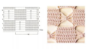 Узор паучки крючком - узоры и схемы