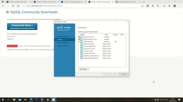 Установка MySQL с Workbench под Windows 10