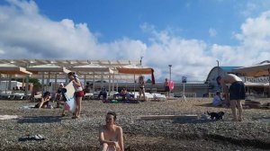 ПЛЯЖ В ПОСЁЛКЕ ДЖУБГА НА ЧЁРНОМ МОРЕ В 8 УТРА 29 ИЮНЯ 2022 ГОДА✌️🏝🌞ВОДА +25'С🏊♂️