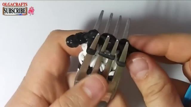 ? How to make loom bands animals easy Panda | Bear with forks charms for kids tutorial DIY смотреть онлайн