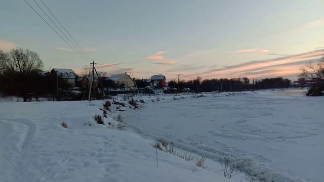 Маршрут для лыж и бега вдоль реки Клязьма г. Павловский Посад от дер. Гаврино и до Городка. смотреть онлайн