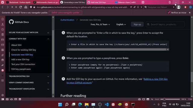 como configurar uma chave ssh no git github windows passo a passo 2022 смотреть онлайн