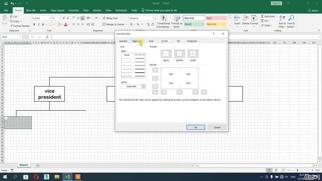 How to make Organizational Chart in Excel  to make chart by using rows and columns | Streets Doors