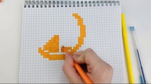 Как нарисовать ?дольку апельсина по клеточкам ❤️ Рисунки по Клеточкам