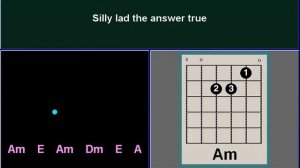 Tumbalalaika - Beginner Guitar Chord Display - Lyrics