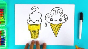 Урок рисования для детей Как нарисовать Мороженое