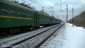 Электропоезд ЭР2-1247 перегон Шарапова Охота - Серпухов