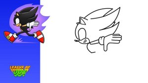 How to DRAW DARK SONIC running