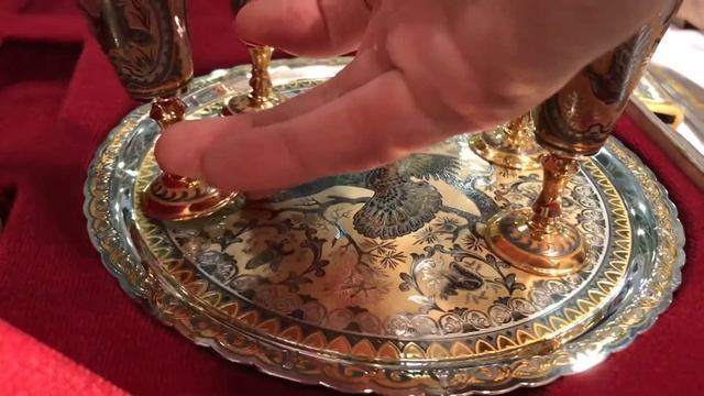 Элитная посуда, украшенная золотом и гравюрой Златоуста