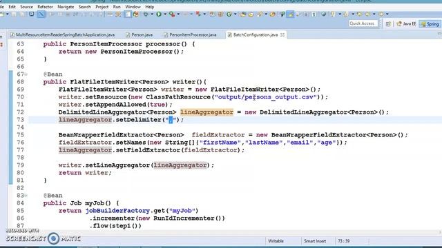 105.MultiResourceItemReader in Spring Boot Batch Example смотреть онлайн