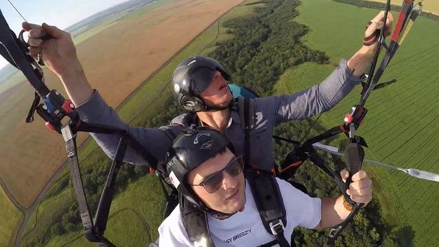 Запаска на тандемном параплане