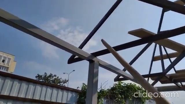 Беседка из металла 6х4 с 4-хскатной крышей.