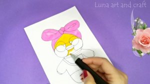 Как нарисовать уточку Лалафанфан Бумажная утка Простые рисунки для детей  Lalafan duck