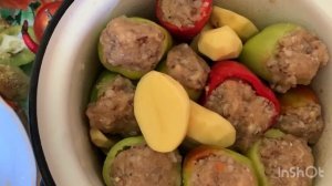 Фаршированный перец ? с картошкой ? / Обед/ Природа ?