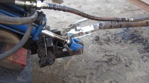 Прицеп самосвал с гидроцилиндром для мотоблока, проверка работы