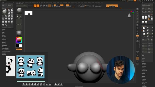 Панда в ZBrush за 25 минут для начинающих | CG скульптинг, уроки на русском