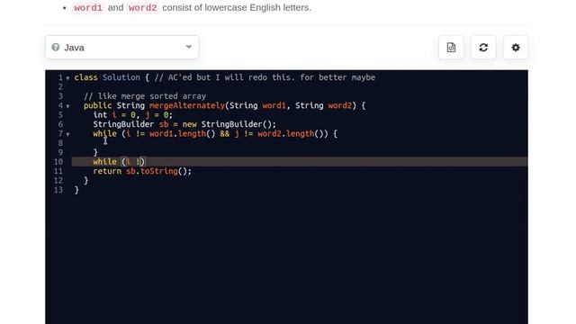 Leetcode 1768. Merge Strings Alternatively смотреть онлайн