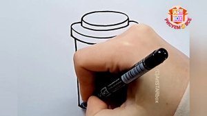 Как нарисовать стакан КОФЕ маркерами☕How to draw cup of COFFEE