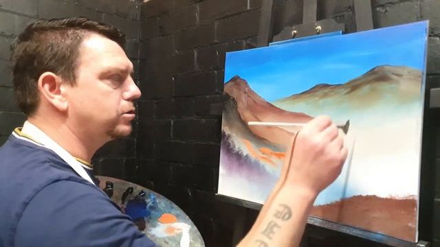 Learn how to paint hills using different colours | landscape oil painting смотреть онлайн