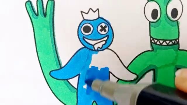 Rainbow Friends Character Coloring Pages Drawing tutorial Fan art #rainbow #roblox #rainbowfriends смотреть онлайн