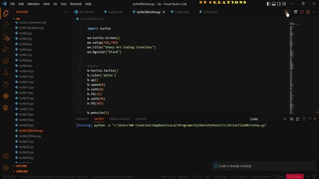 Radha Krishna Graphics Using Python Turtle Import Code | Python Programming Hub