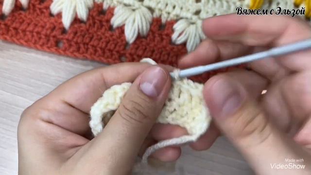 Узор «Листья» крючком мк