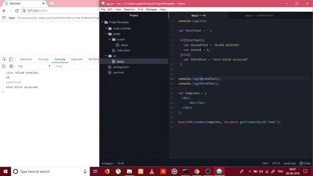 React Pt.6 (let and const contd., Block Scoping) смотреть онлайн