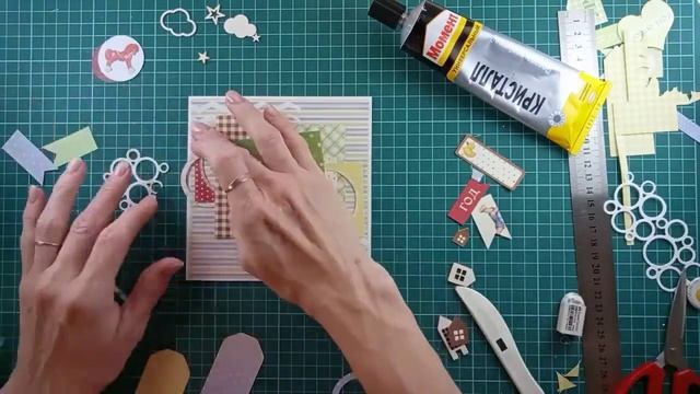 #ScrapMania_tm #scrapbooking Мастер класс  Детская открытка в американском стиле
