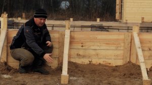 Возведение ленточного фундамента, под дом из профилированного бруса. Cтроительство