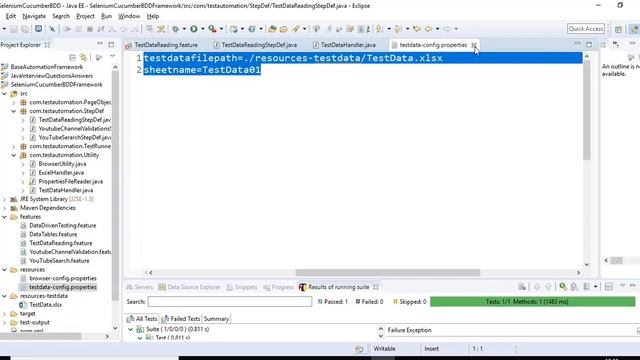 Cucumber Framework Selenium Tutorial-05 How to Read 'YES' Row Test Data from Excel File
