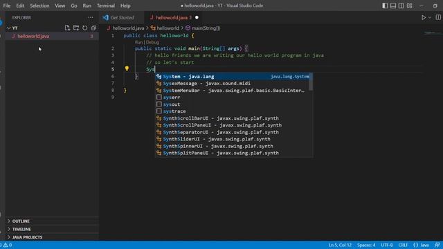 Hello world program in java #java #coding #helloworld