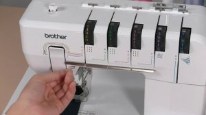 Плоскошовные машины Brother CV3440/3550. Заправка нитей для плоского шва с верхним застилом.