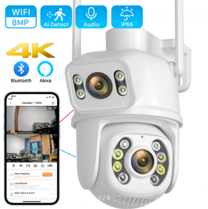 Wifi камера с двумя объективами 8MP 4K PTZ.