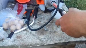 Бензокоса (триммер) ИСКРА ИБТ-6300,обзор,сборка,первый запуск,обкатка