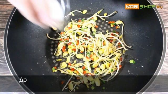 Китайская кухня: Жареная фунчоза с ростками сои