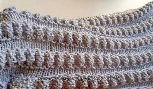 Супер-классный 3D узор спицами - объёмные рельефные поперечные полосочки