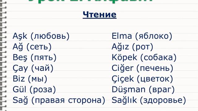 Урок 2  Гармония гласных. Чтение