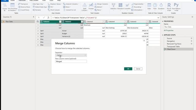 How to RESHAPE Subcategorised data into a table with Power Query #powerbitutorial